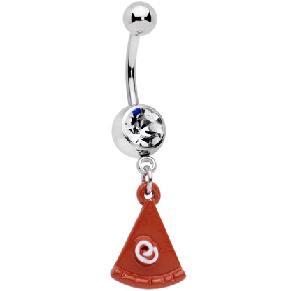Clear Gem Pumpkin Pie Holiday Thanksgiving Dangle Belly Ring