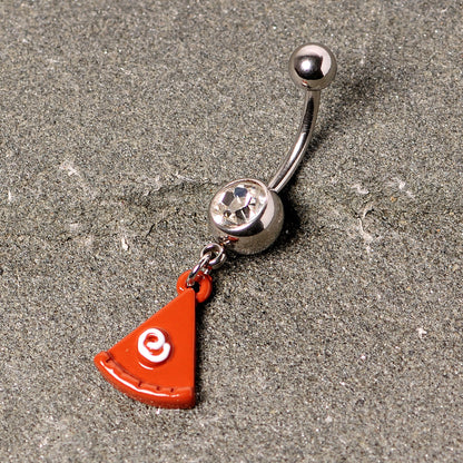 Clear Gem Pumpkin Pie Holiday Thanksgiving Dangle Belly Ring