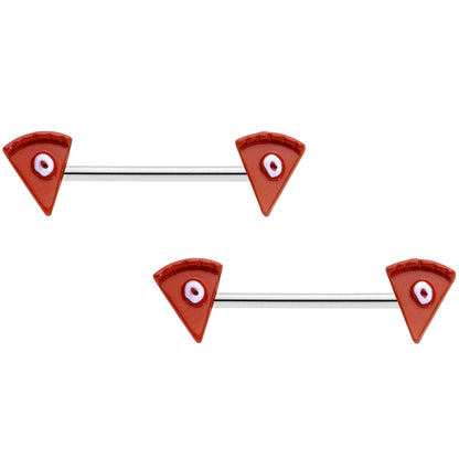 14G 5/8 Pumpkin Pie Thanksgiving Holiday Barbell Nipple Ring Set