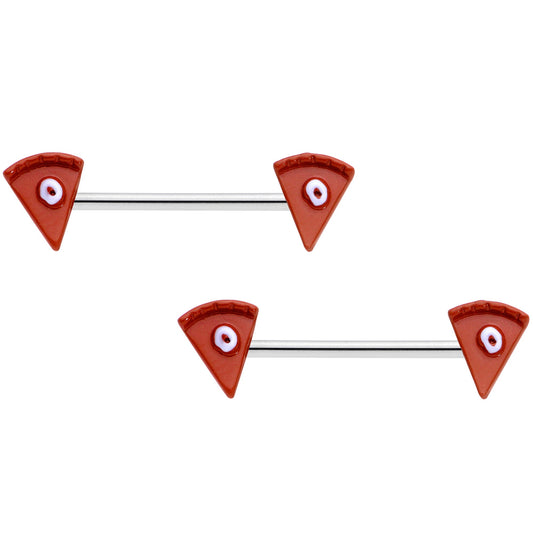 14G 5/8 Pumpkin Pie Thanksgiving Holiday Barbell Nipple Ring Set