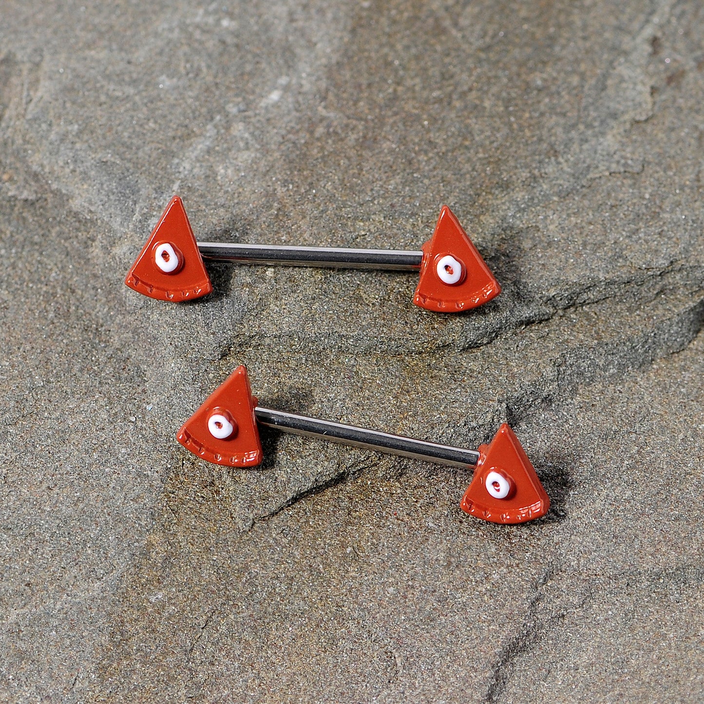 14G 5/8 Pumpkin Pie Thanksgiving Holiday Barbell Nipple Ring Set