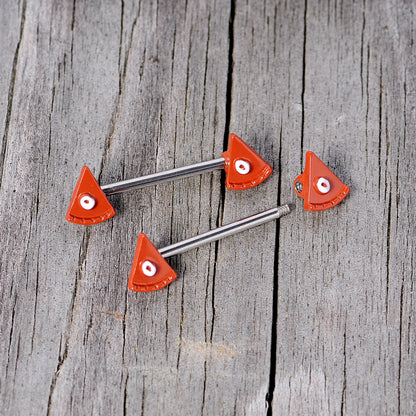 14G 5/8 Pumpkin Pie Thanksgiving Holiday Barbell Nipple Ring Set