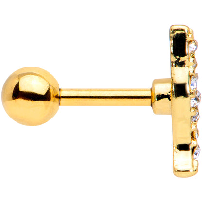 16G 1/4 Clear Gem Gold Tone Glamourpuss Cat Cartilage Earring