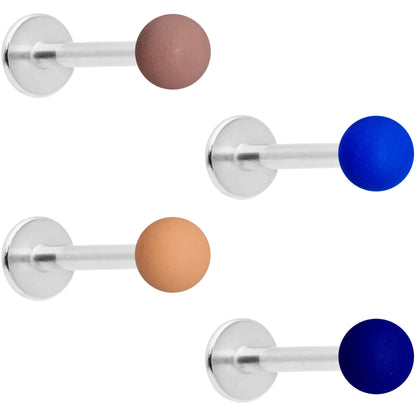 16G 5/16 Blue Brown Matte Labret Monroe Tragus Set of 4