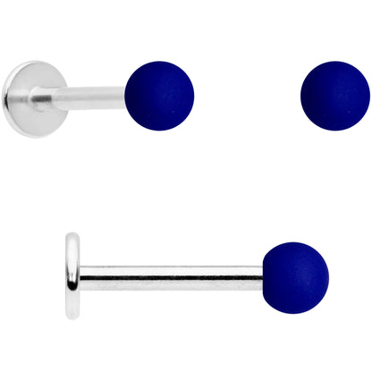 16G 5/16 Blue Brown Matte Labret Monroe Tragus Set of 4