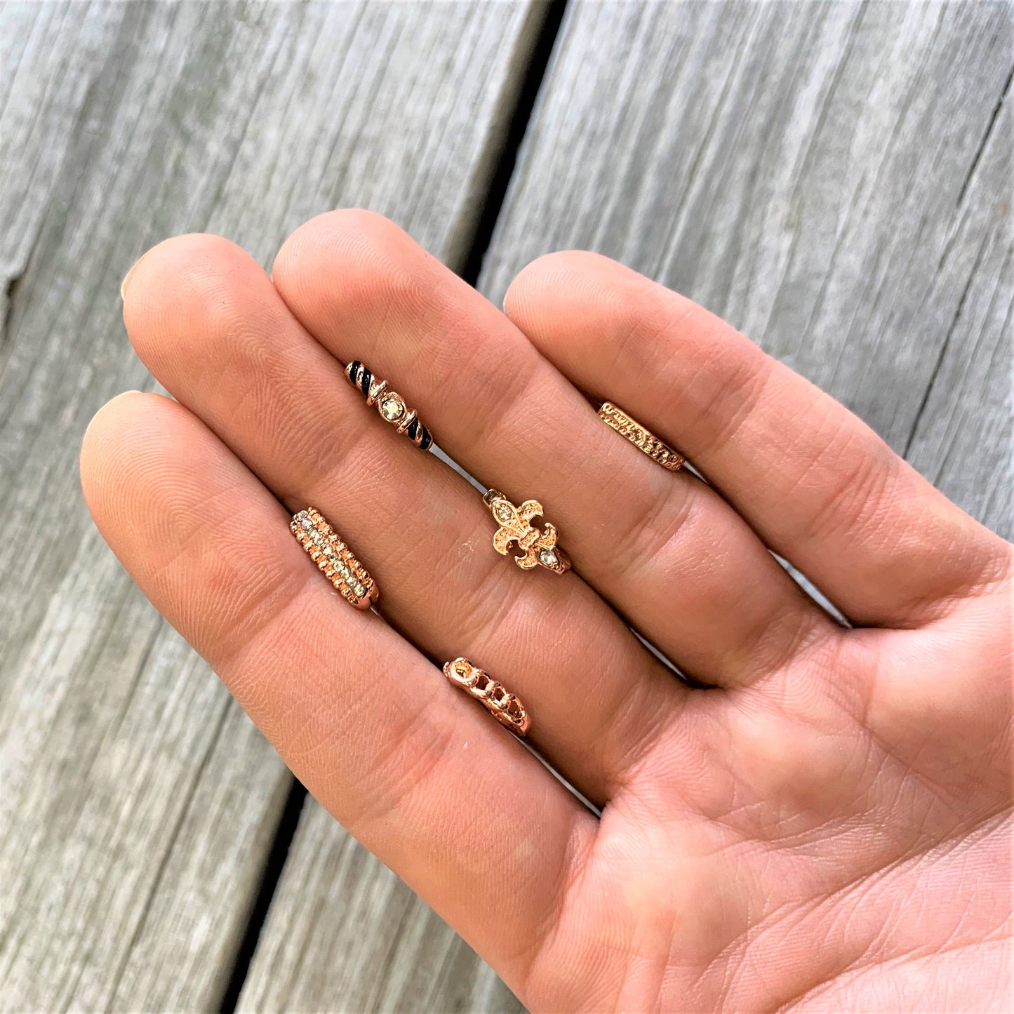 20G 3/8 Rose Gold Tone Chain Link Faux Hoop Nose Bone