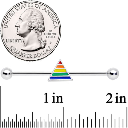 14G Rainbow Pride Triangle Industrial Barbell 38mm