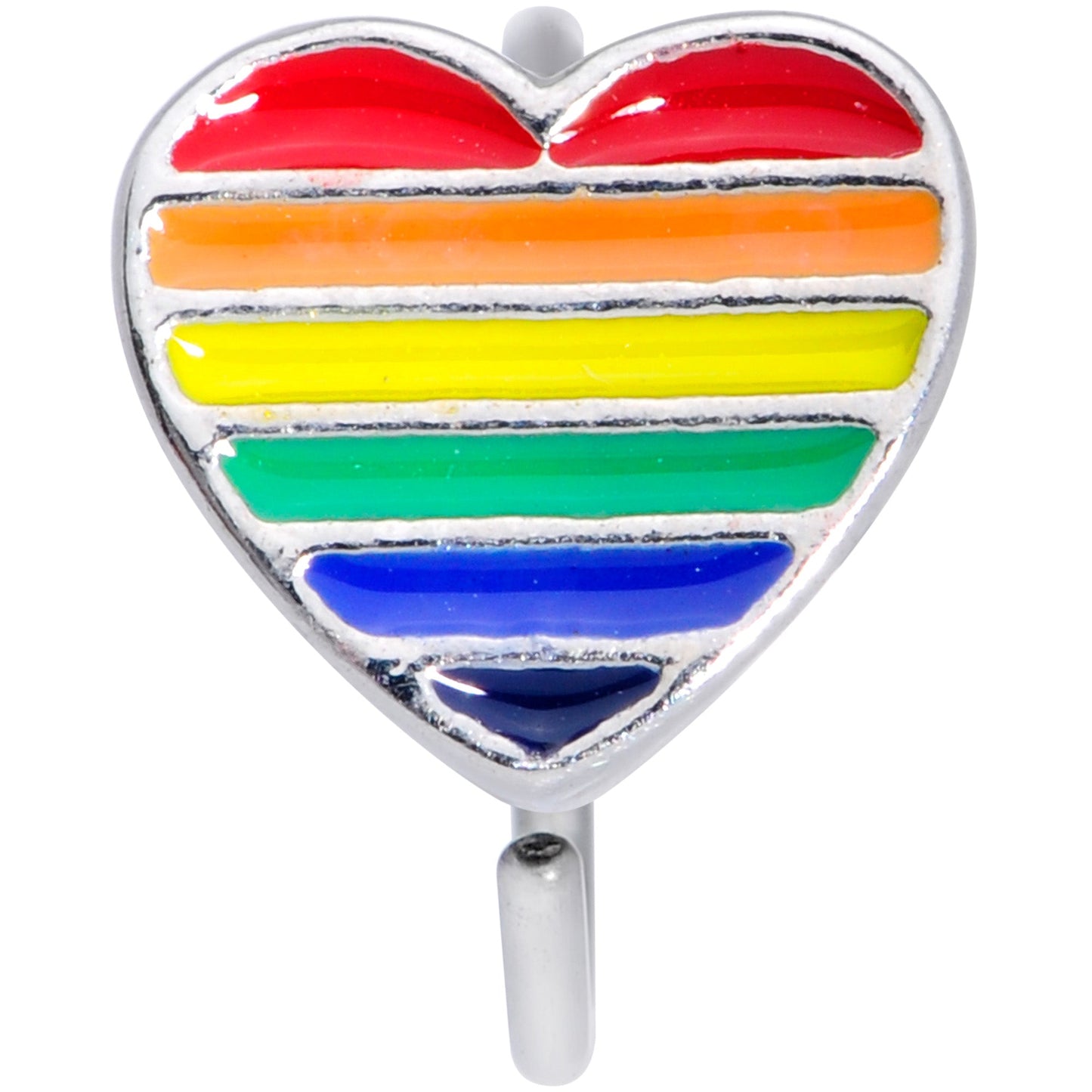20G 5/16 Rainbow Pride Heart Nose Hoop