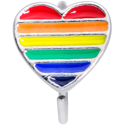 20G 5/16 Rainbow Pride Heart Nose Hoop