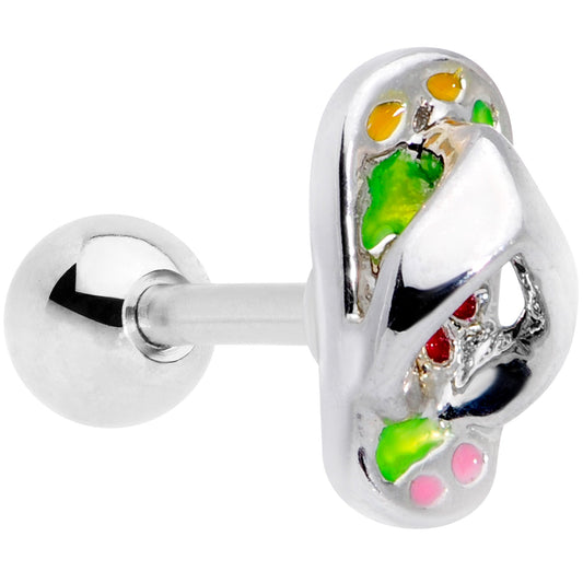 16G 1/4 Pink Green Beach Flip Flop Sandal Cartilage Tragus