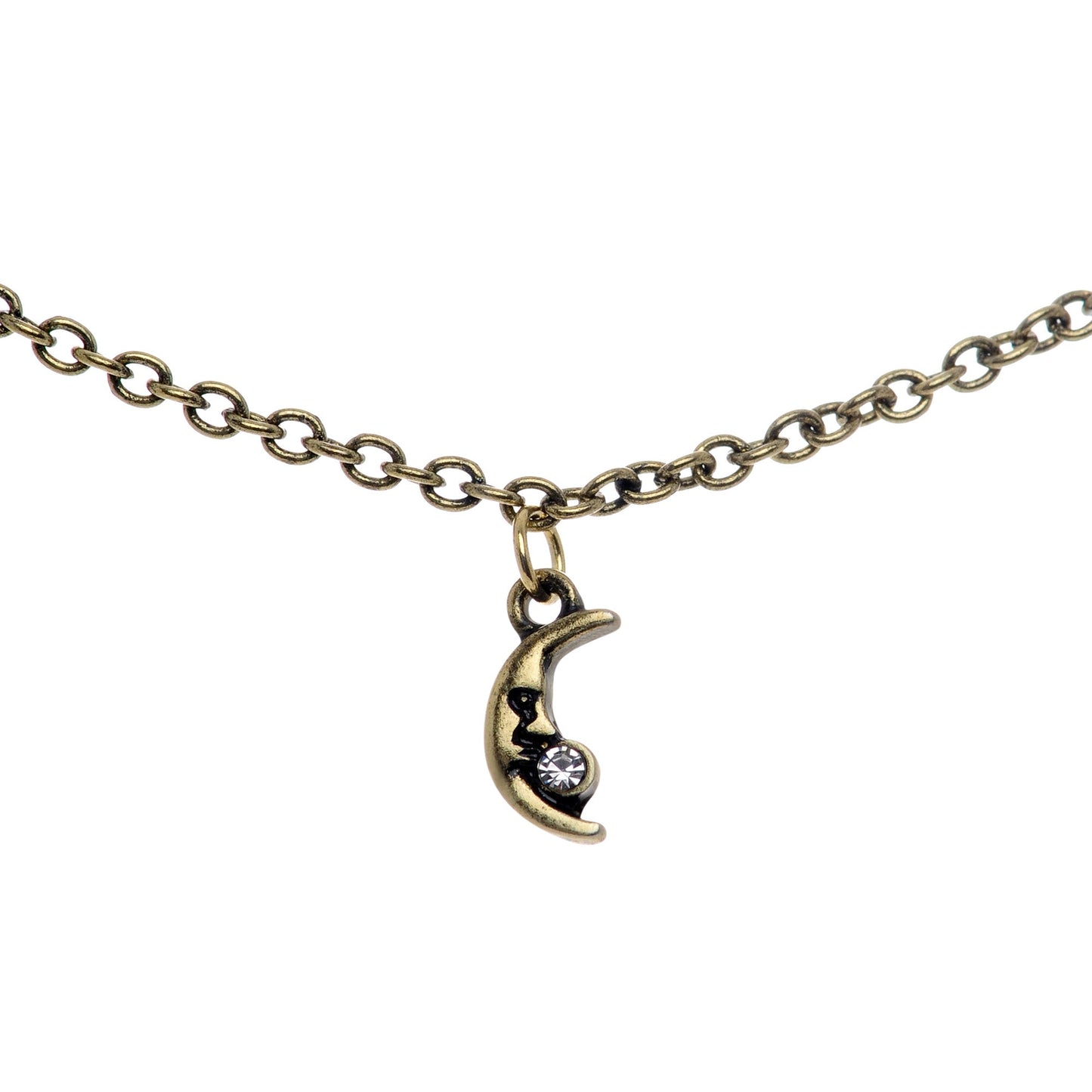 14G Clear Gem Gold Tone Moon Mermaid Nipple Shield Dangle Chain