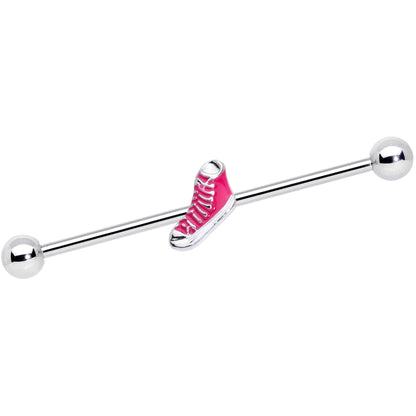 14G Pink High Top Sneaker Industrial Barbell 38mm