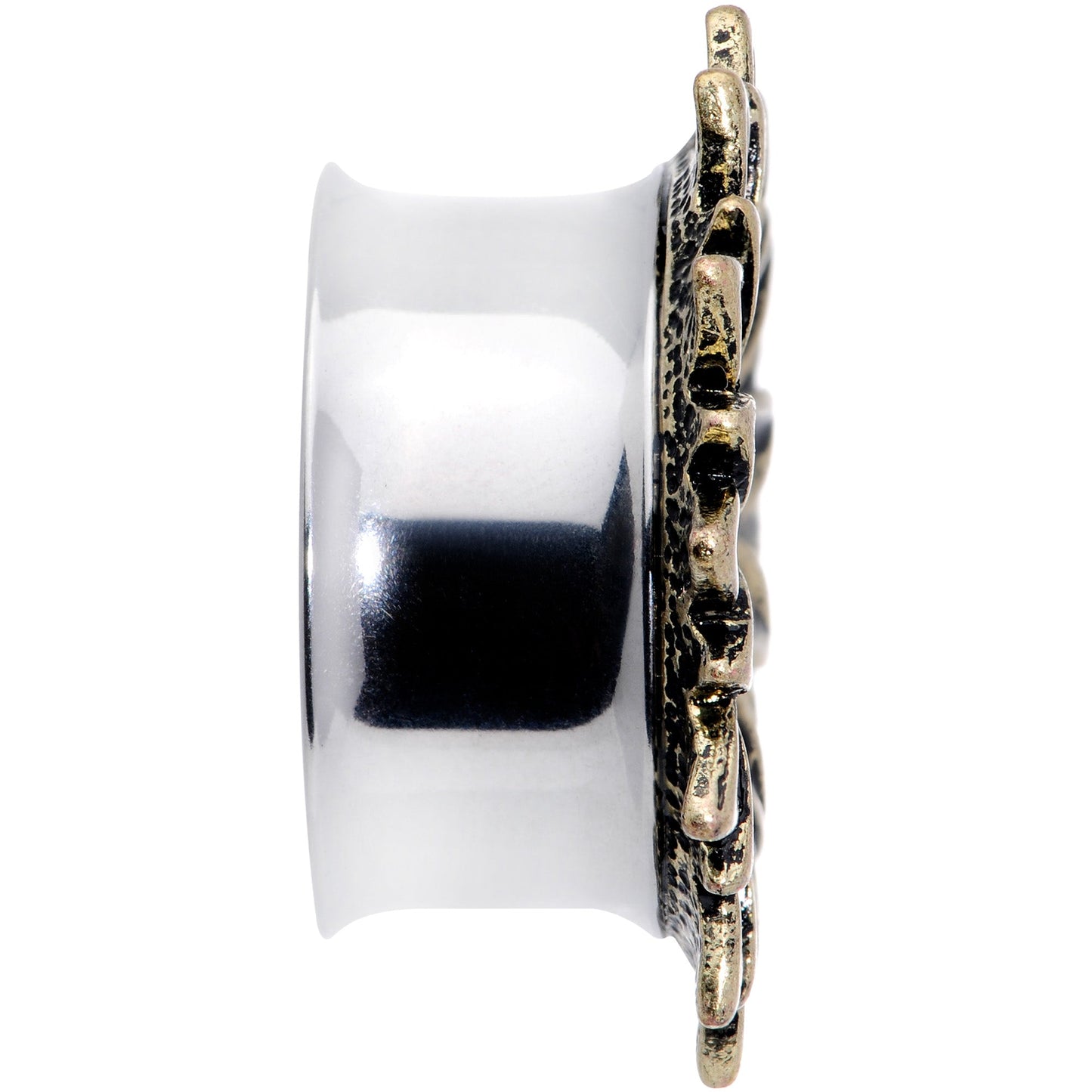 Blue Faux Druzy Sunburst Flower Double Flare Plug Set 2G to 1"