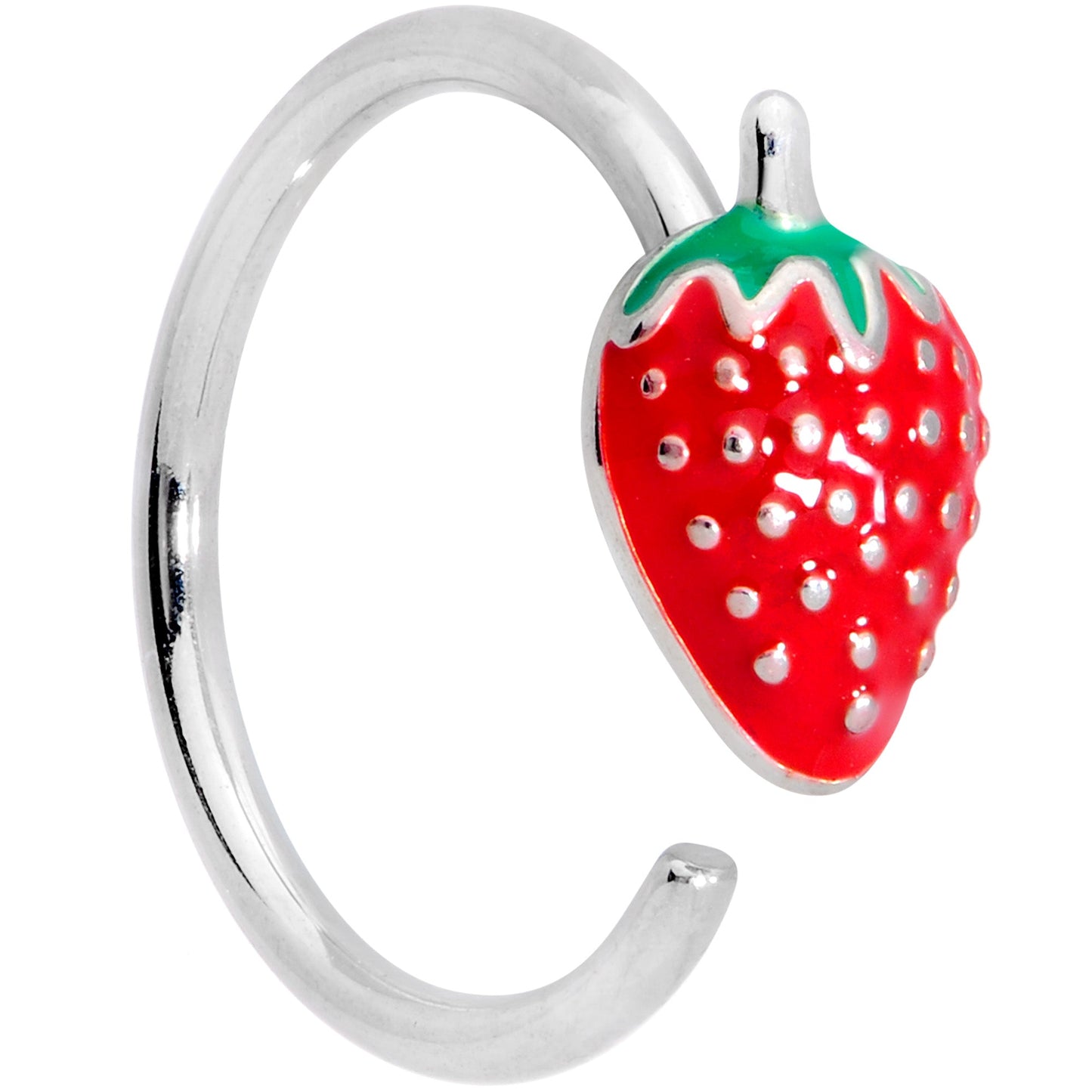 18G 3/8 Red Green Strawberry Nose Hoop