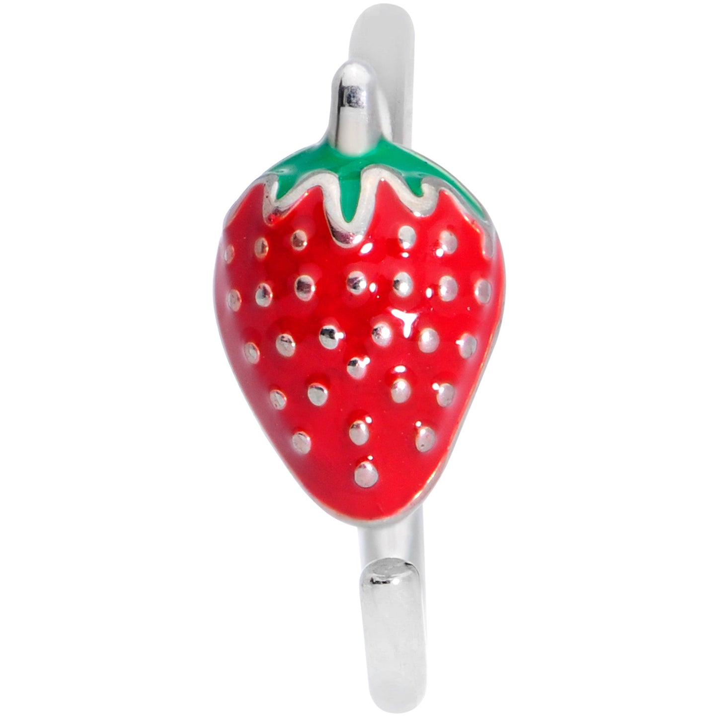 18G 3/8 Red Green Strawberry Nose Hoop