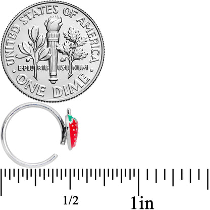 18G 3/8 Red Green Strawberry Nose Hoop