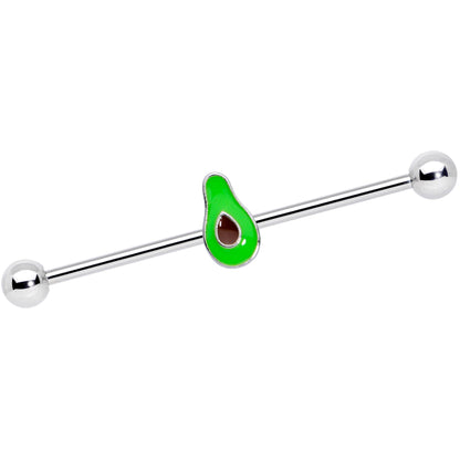 14G Green Groovy Avocado Industrial Barbell 38mm