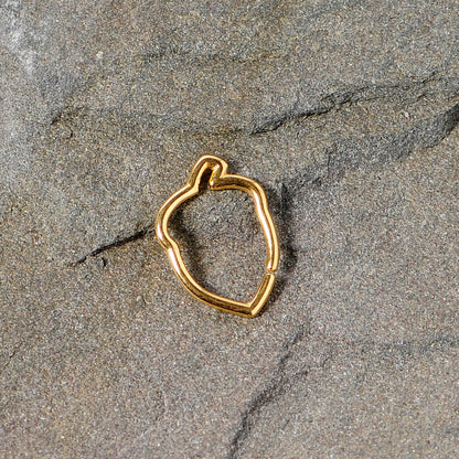 16G 3/8 Gold Tone Autumn Acorn Closure Ring