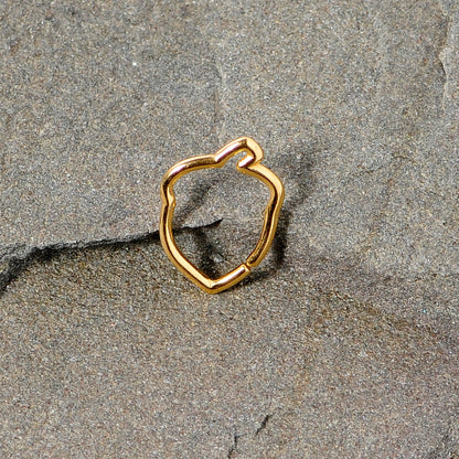 16G 3/8 Gold Tone Autumn Acorn Closure Ring