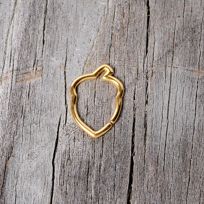 16G 3/8 Gold Tone Autumn Acorn Closure Ring