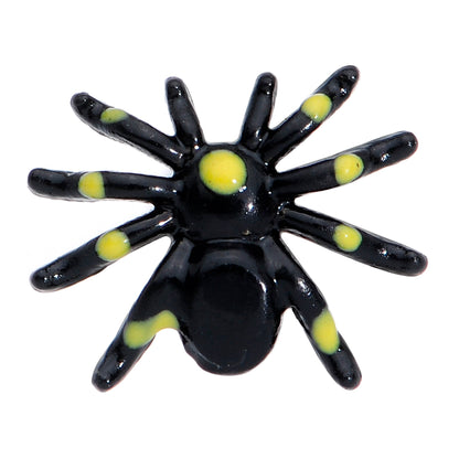 Black Yellow Spooky Spider Halloween Barbell Tongue Ring