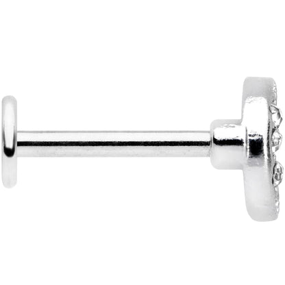 16G 5/16 Clear CZ Gem Moon Heart Labret Monroe Tragus