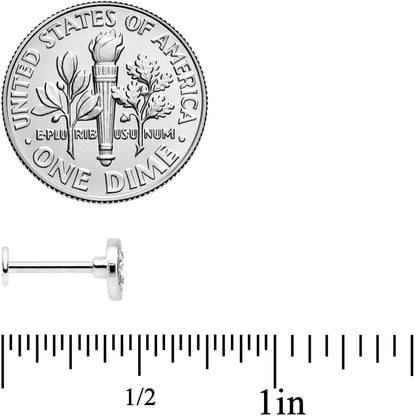 16G 5/16 Clear CZ Gem Moon Heart Labret Monroe Tragus