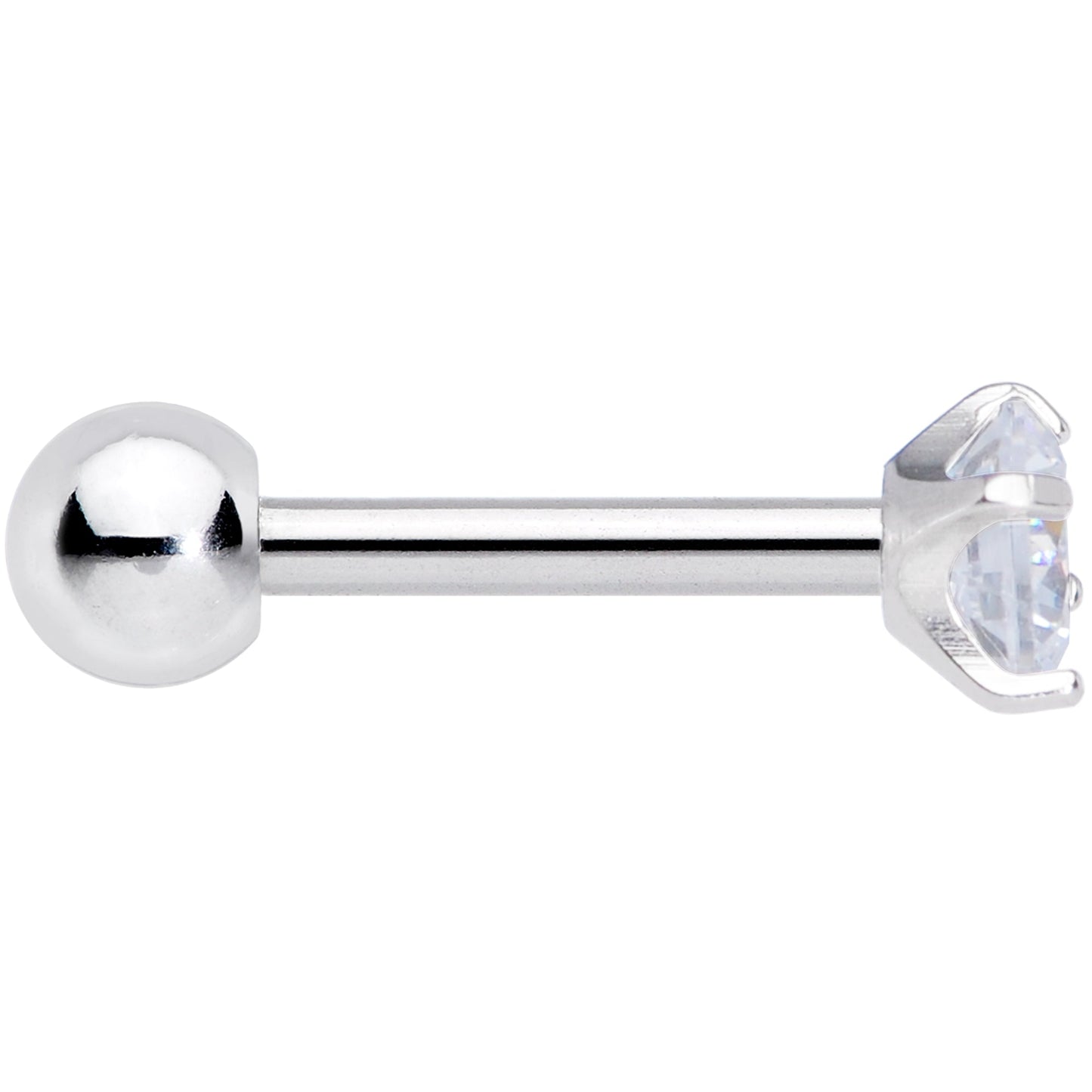 18G 1/4 Clear CZ Gem G23 Titanium 3mm Cartilage Tragus Earring