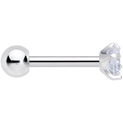 18G 1/4 Clear CZ Gem G23 Titanium 3mm Cartilage Tragus Earring