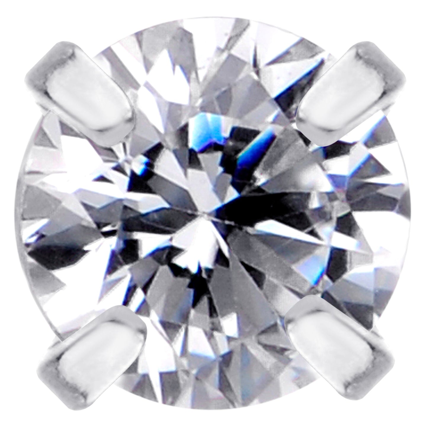 18G 1/4 Clear CZ Gem G23 Titanium 3mm Cartilage Tragus Earring