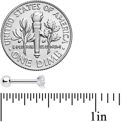 18G 1/4 Clear CZ Gem G23 Titanium 3mm Cartilage Tragus Earring