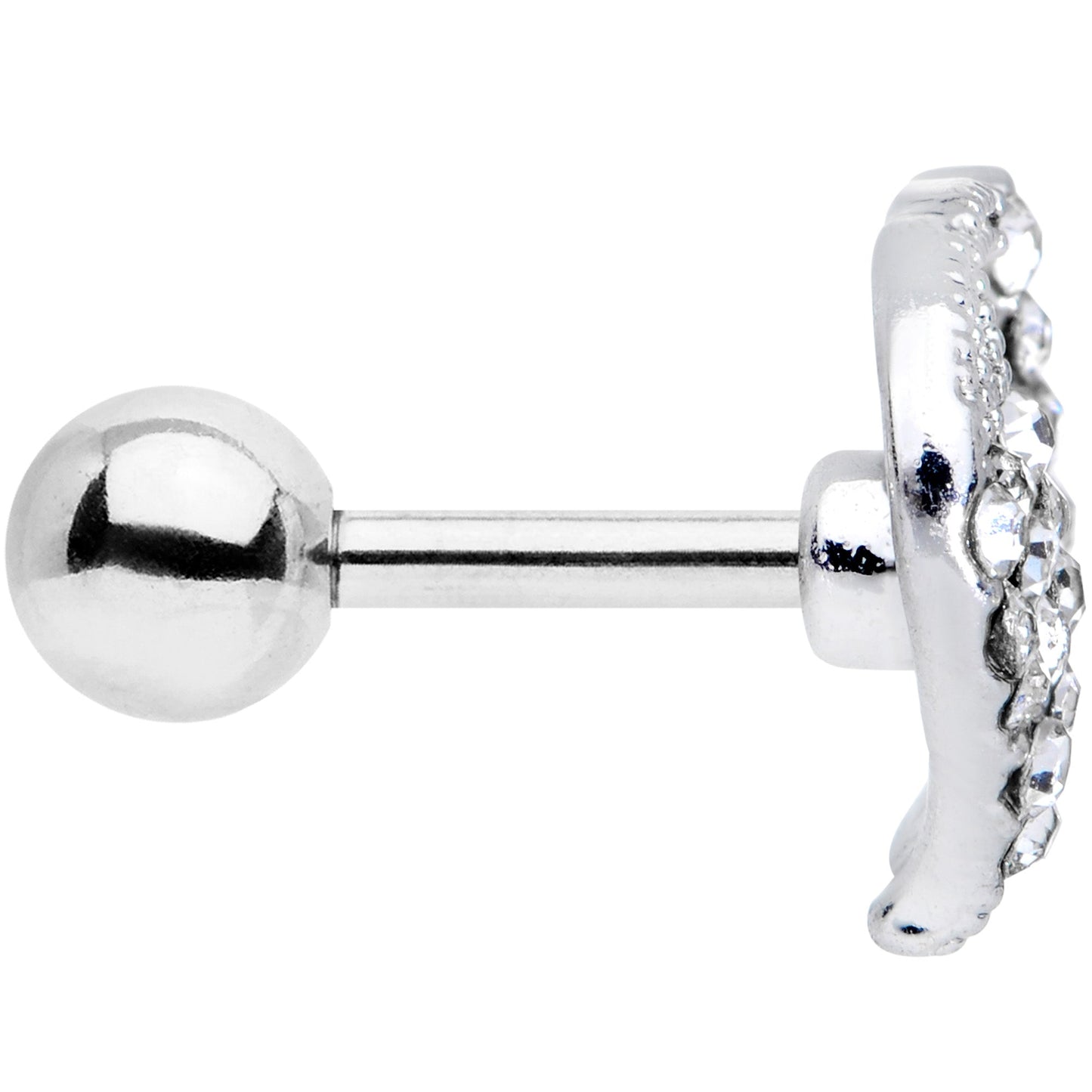 16G 1/4 Clear Gem Silhouette Unicorn Cartilage Tragus Earring