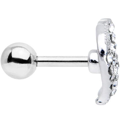 16G 1/4 Clear Gem Silhouette Unicorn Cartilage Tragus Earring