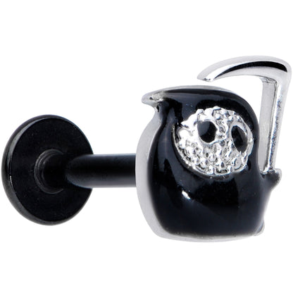 16G 5/16 Black Grim Reaper Halloween Labret Monroe Tragus