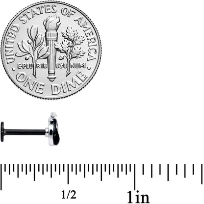 16G 5/16 Black Grim Reaper Halloween Labret Monroe Tragus