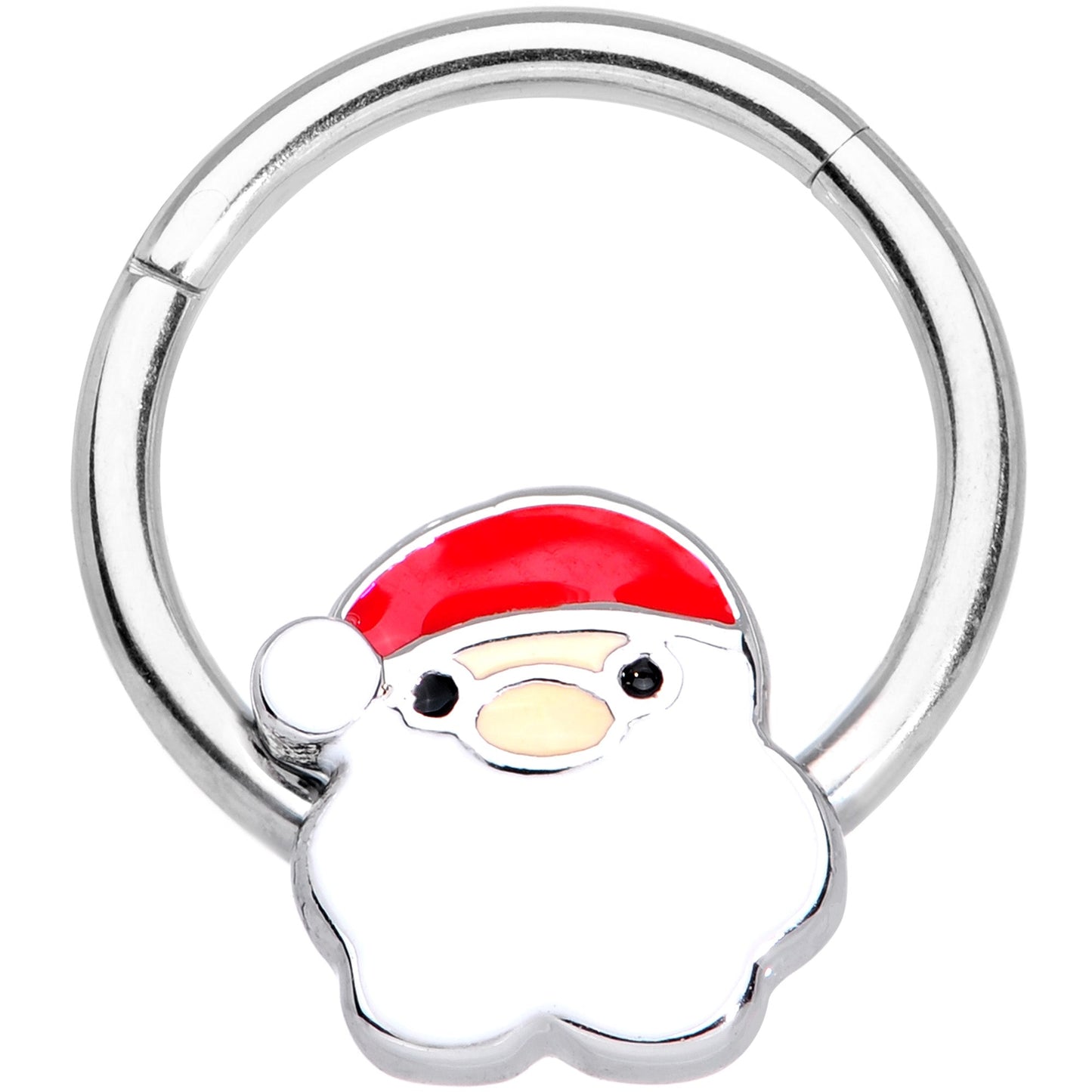 16G 3/8 Santa Claus Christmas Hinged Segment Ring