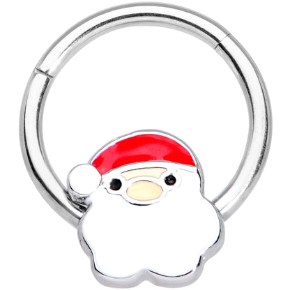 16G 3/8 Santa Claus Christmas Hinged Segment Ring
