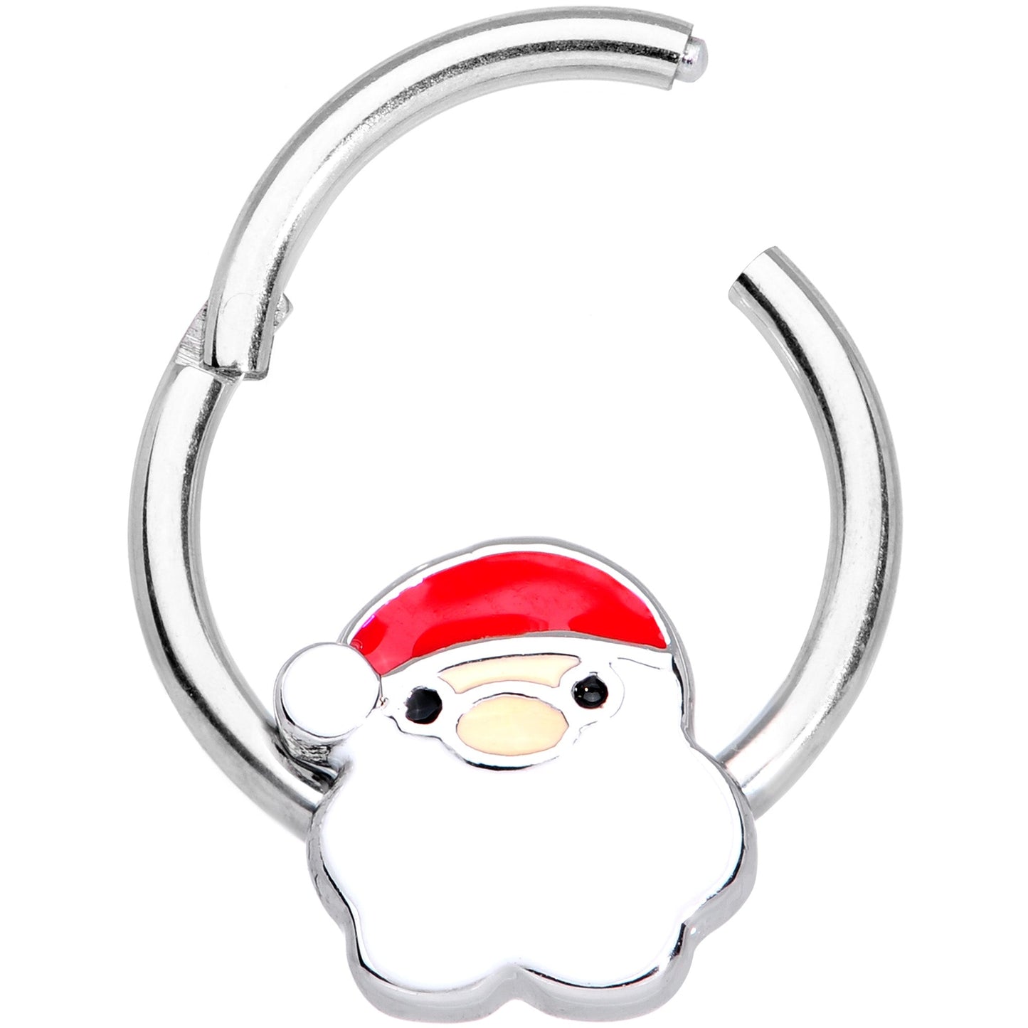 16G 3/8 Santa Claus Christmas Hinged Segment Ring