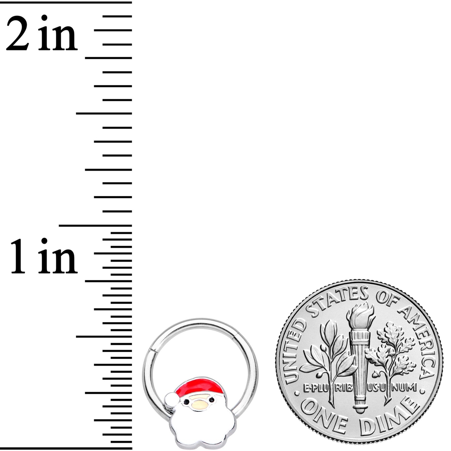 16G 3/8 Santa Claus Christmas Hinged Segment Ring