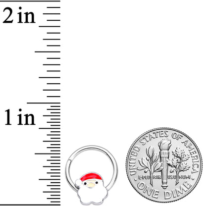 16G 3/8 Santa Claus Christmas Hinged Segment Ring