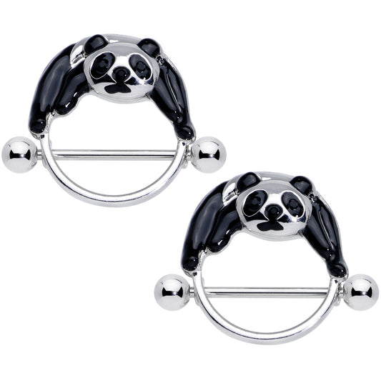 14G 7/8 Black Hugging Panda Nipple Shield Set