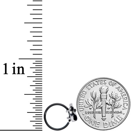 20G 1/4 Black Gem Black Grim Reaper Halloween Nose Hoop