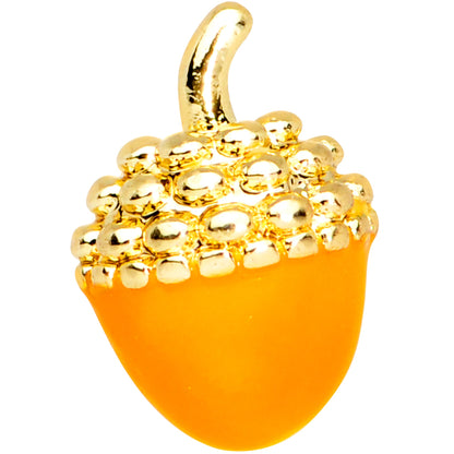 16G 1/4 Gold Tone Orange Acorn Cartilage Tragus