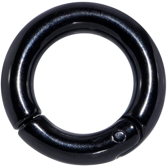 6G 1/2 Black PVD Steel Hinged Segment Ring