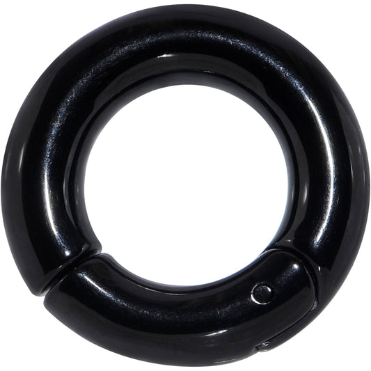 4G 1/2 Black PVD Steel Hinged Segment Ring