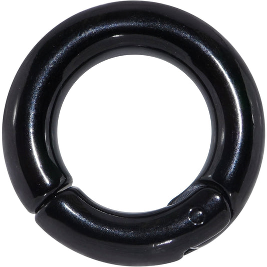 4G 9/16 Black PVD Steel Hinged Segment Ring