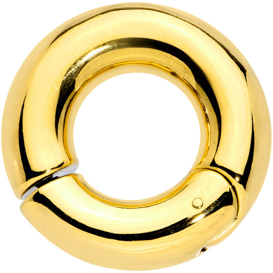 0G 9/16 Gold Tone PVD Steel Hinged Segment Ring