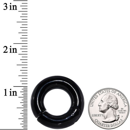 0G 5/8 Black PVD Steel Hinged Segment Ring