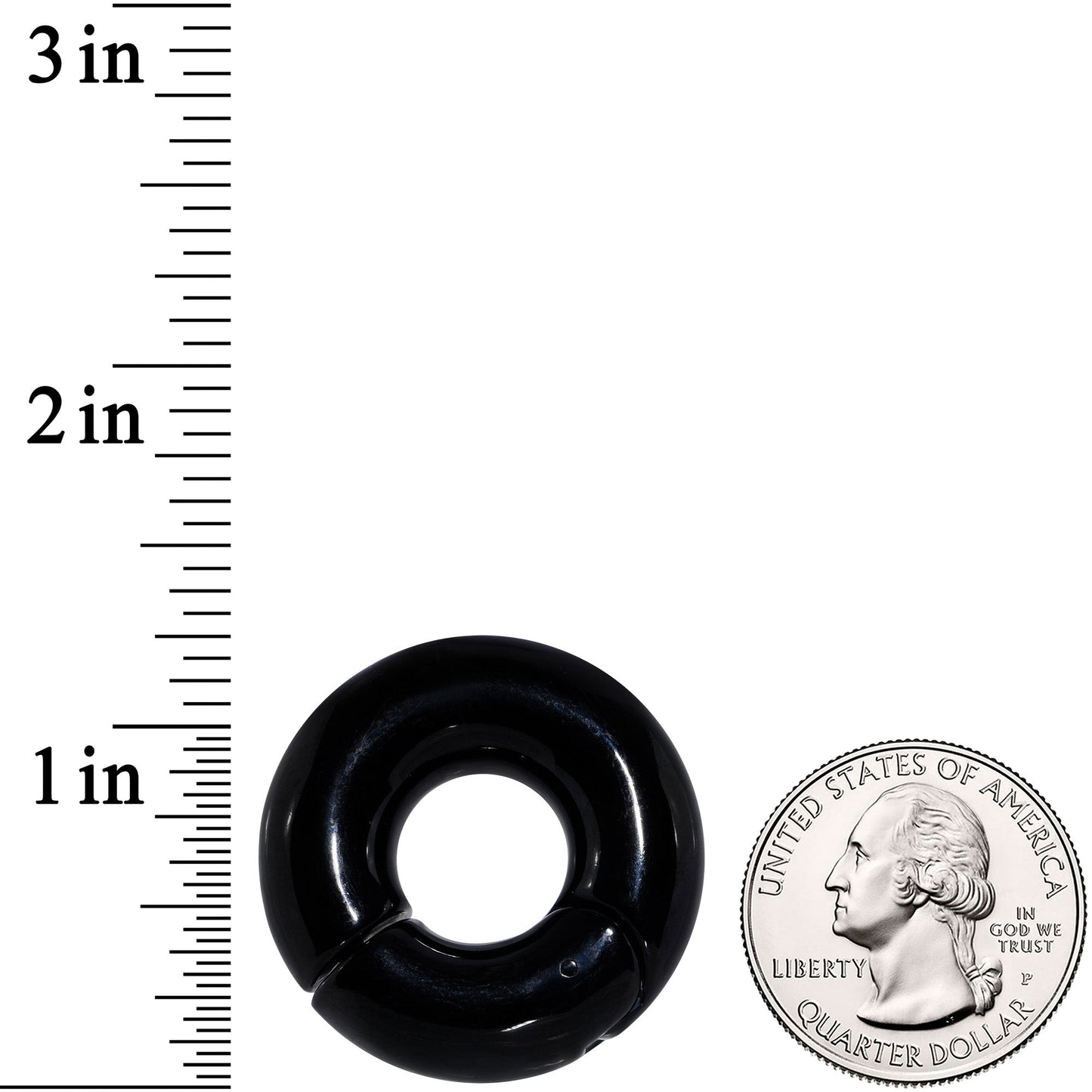 00G 1/2 Black PVD Steel Hinged Segment Ring