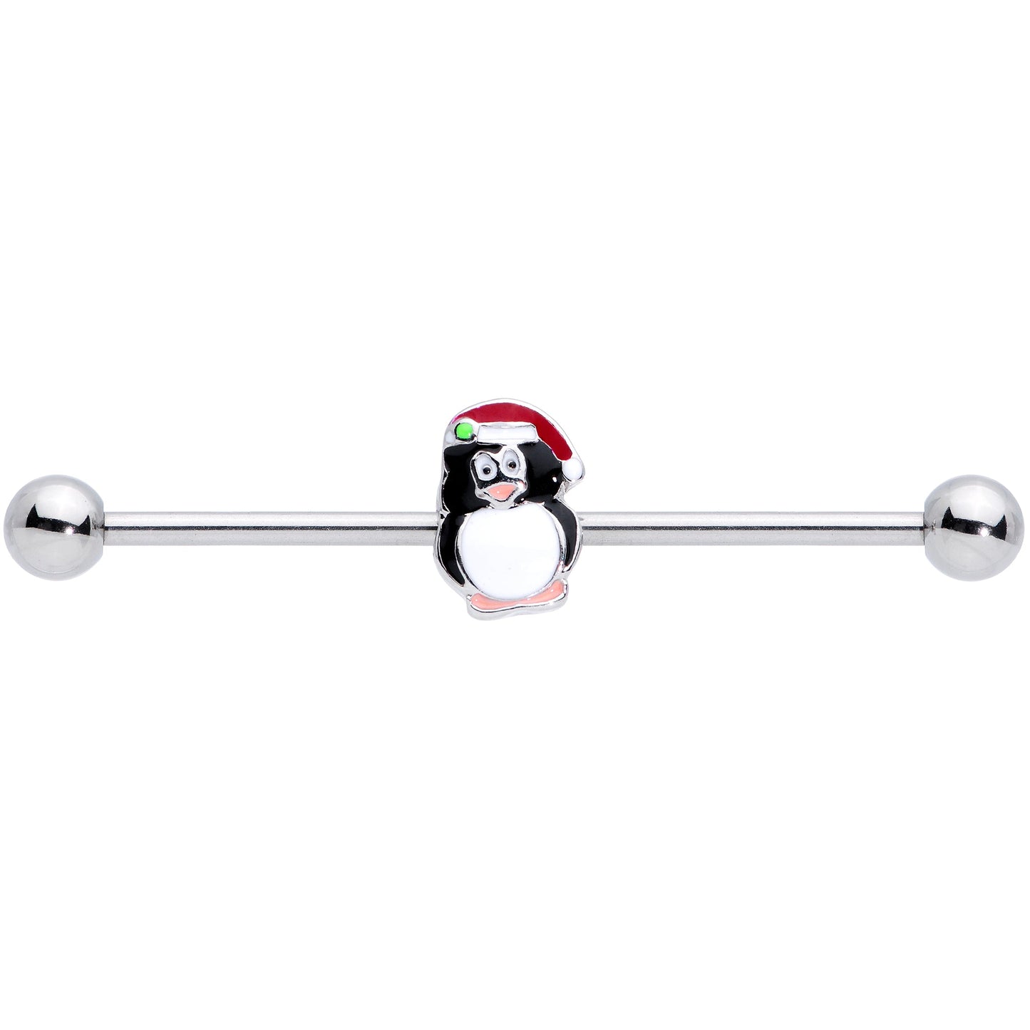 14G Santa Hat Penguin Christmas Industrial Barbell 38mm